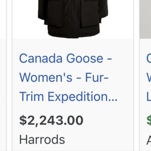 Women's Canada Goose Fur Trim Expedition from Harrods